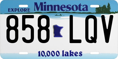 MN license plate 858LQV