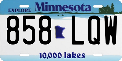 MN license plate 858LQW