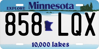 MN license plate 858LQX
