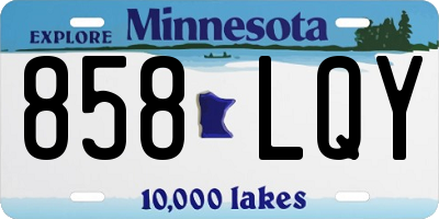MN license plate 858LQY