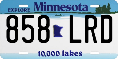 MN license plate 858LRD