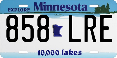 MN license plate 858LRE