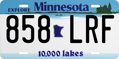 MN license plate 858LRF