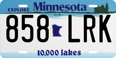 MN license plate 858LRK