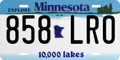 MN license plate 858LRO