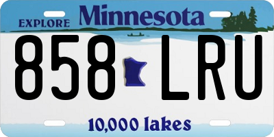 MN license plate 858LRU
