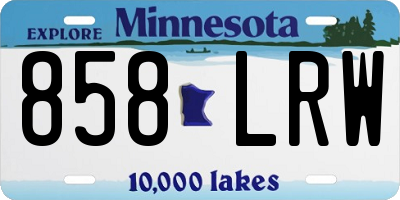 MN license plate 858LRW