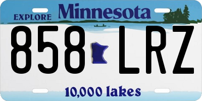 MN license plate 858LRZ