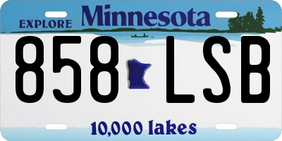 MN license plate 858LSB
