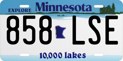 MN license plate 858LSE