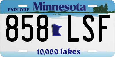 MN license plate 858LSF