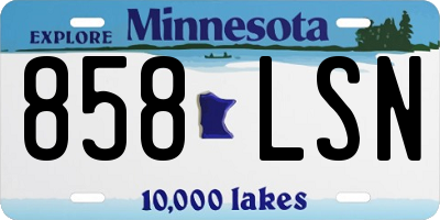 MN license plate 858LSN