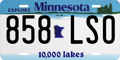 MN license plate 858LSO