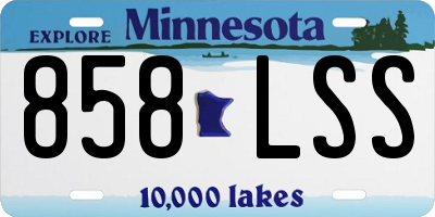 MN license plate 858LSS