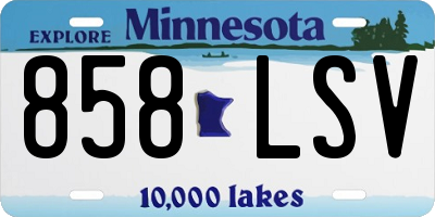 MN license plate 858LSV
