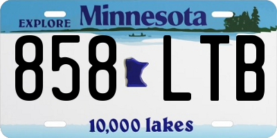 MN license plate 858LTB