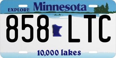 MN license plate 858LTC