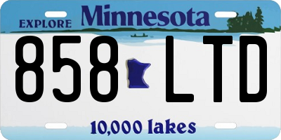 MN license plate 858LTD