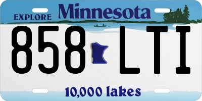 MN license plate 858LTI