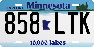 MN license plate 858LTK