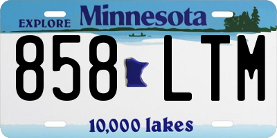 MN license plate 858LTM