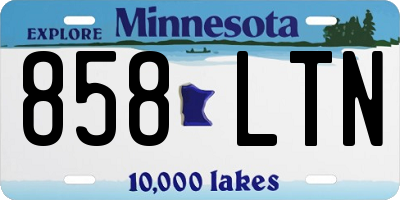 MN license plate 858LTN