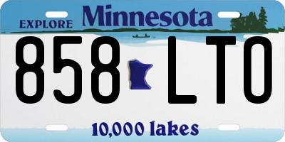 MN license plate 858LTO