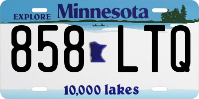 MN license plate 858LTQ