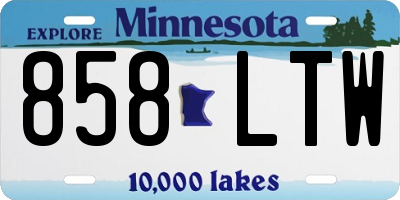 MN license plate 858LTW