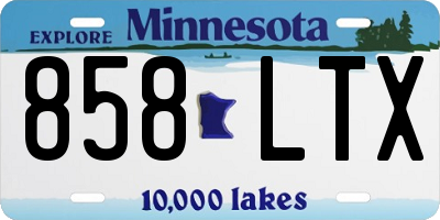 MN license plate 858LTX