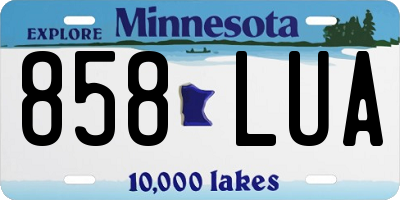 MN license plate 858LUA