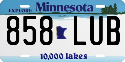 MN license plate 858LUB