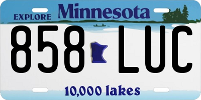 MN license plate 858LUC