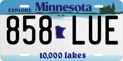MN license plate 858LUE