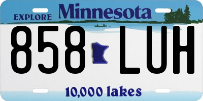 MN license plate 858LUH