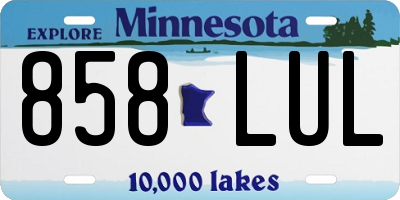 MN license plate 858LUL