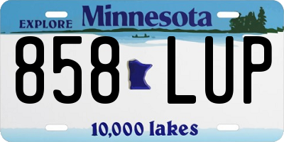 MN license plate 858LUP