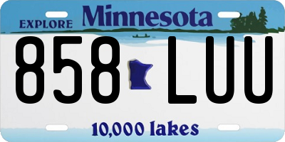 MN license plate 858LUU