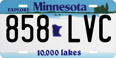 MN license plate 858LVC