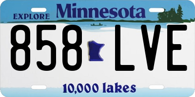 MN license plate 858LVE