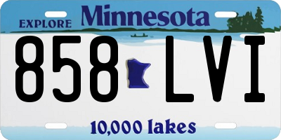 MN license plate 858LVI