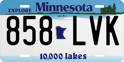 MN license plate 858LVK