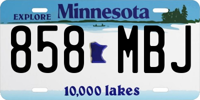 MN license plate 858MBJ