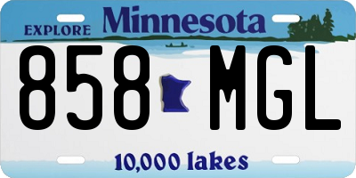 MN license plate 858MGL