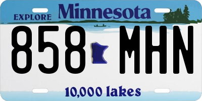 MN license plate 858MHN