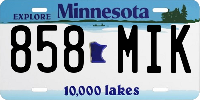 MN license plate 858MIK
