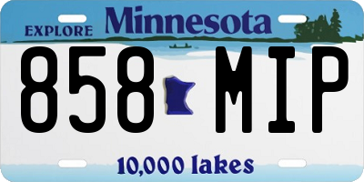 MN license plate 858MIP