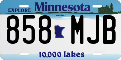 MN license plate 858MJB