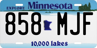 MN license plate 858MJF