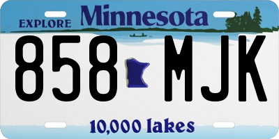 MN license plate 858MJK